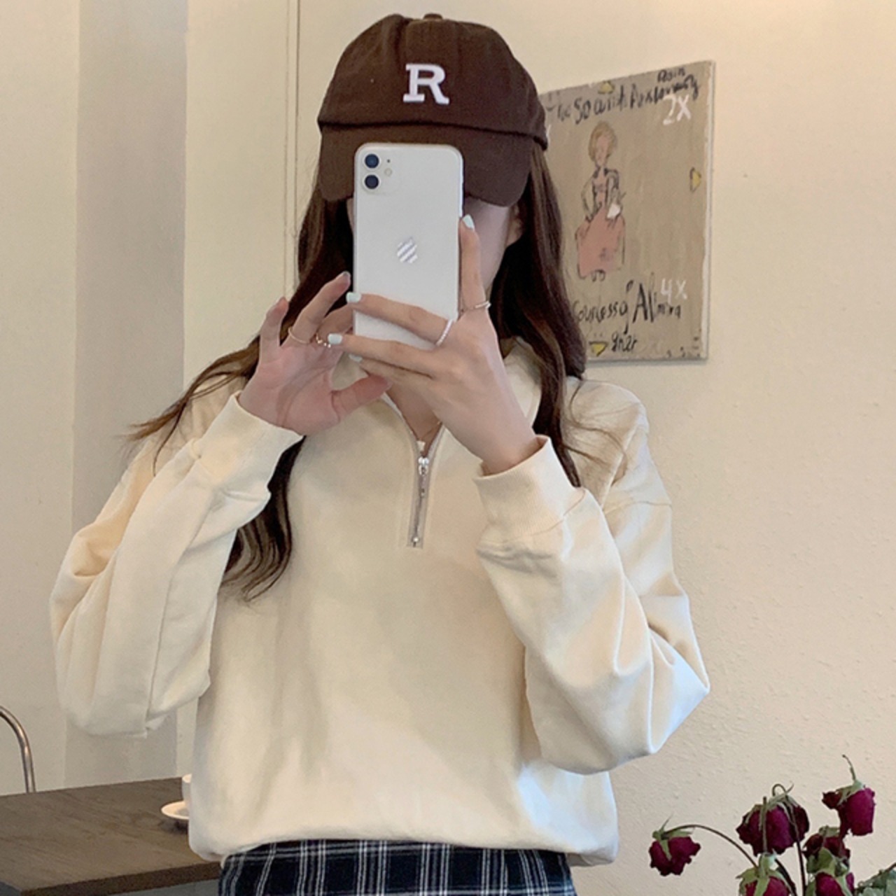 骨格ウェーブ ジップパーカー