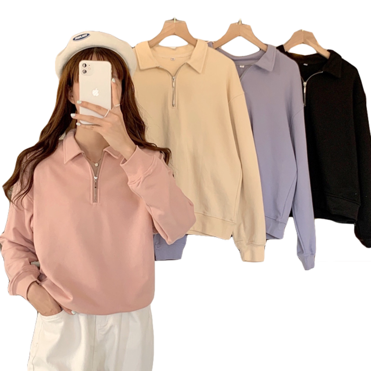 骨格ウェーブ ジップパーカー