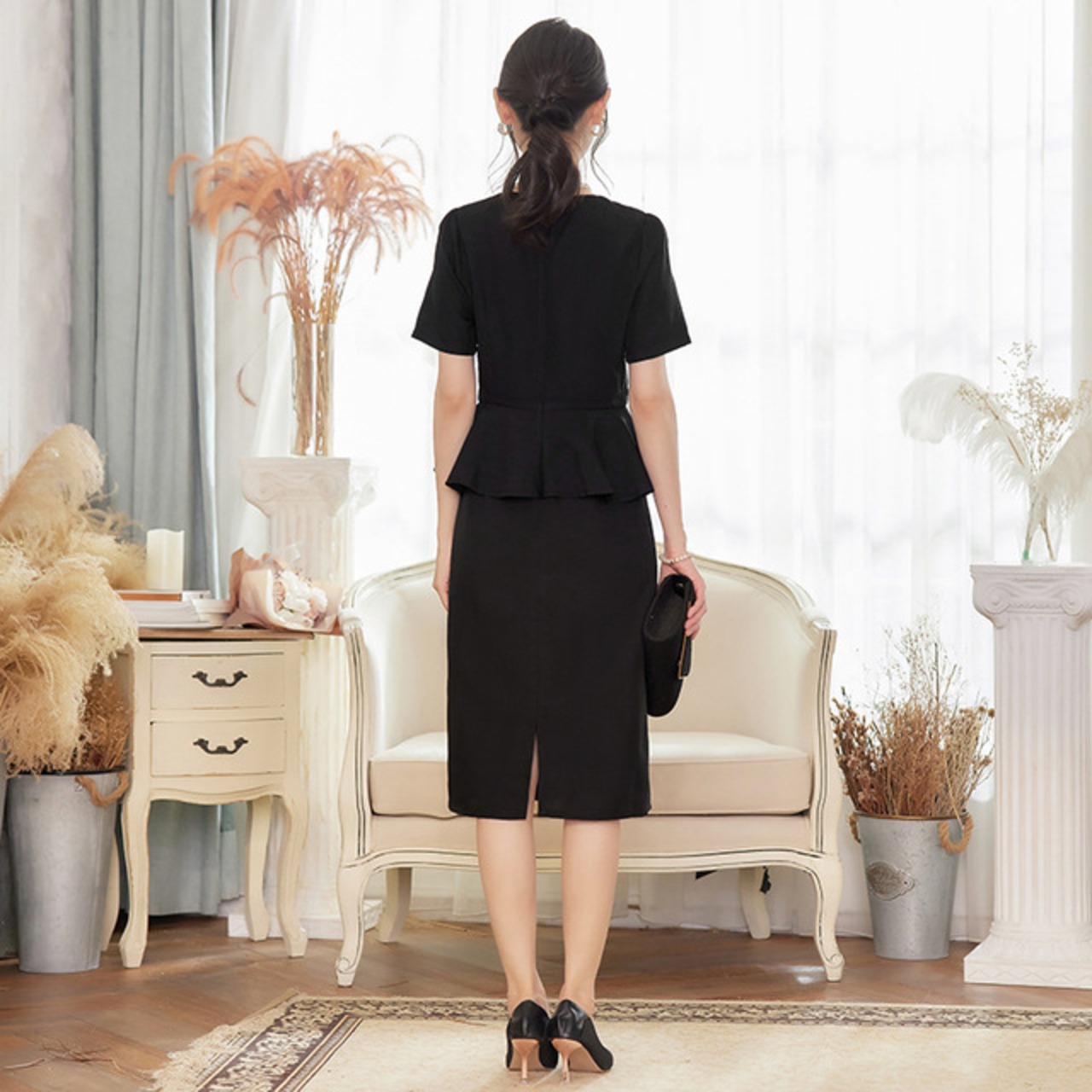 骨格ウェーブ セットアップパーティードレス