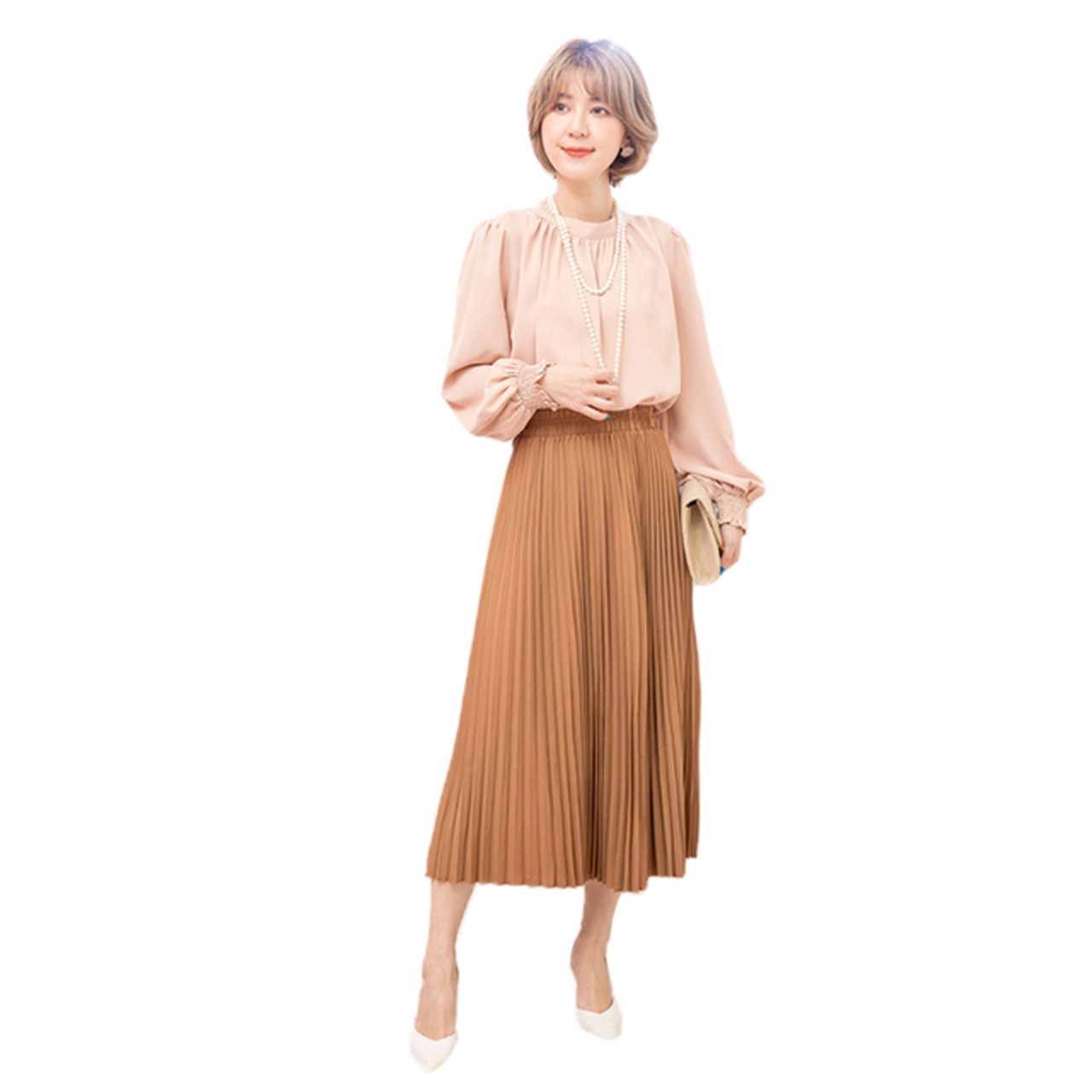 骨格ウェーブ ハイウエストスカートパーティードレス