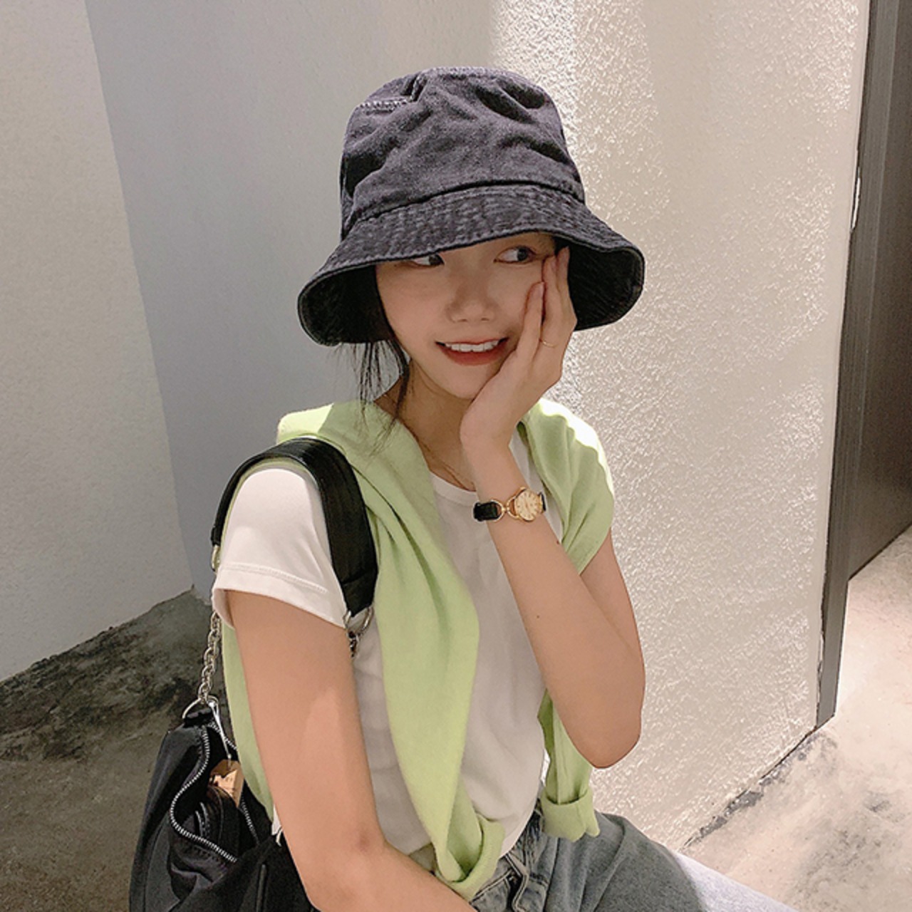 骨格ウェーブ フィッシャーマンデニムハット