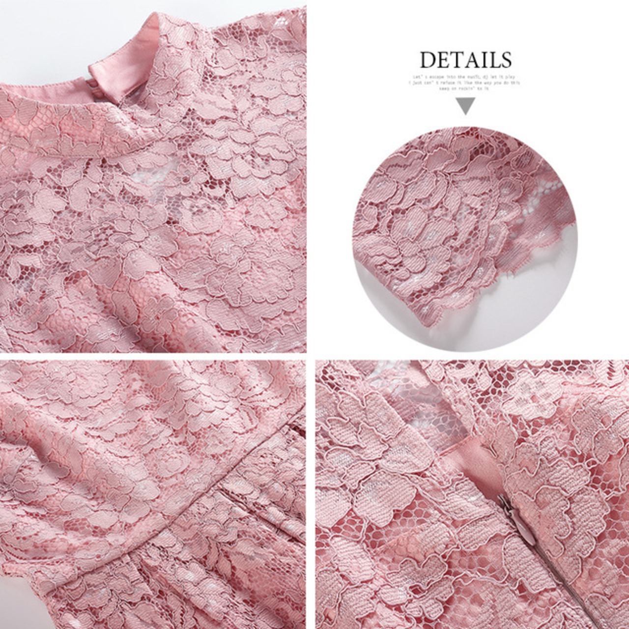 骨格ウェーブ レースパーティードレス