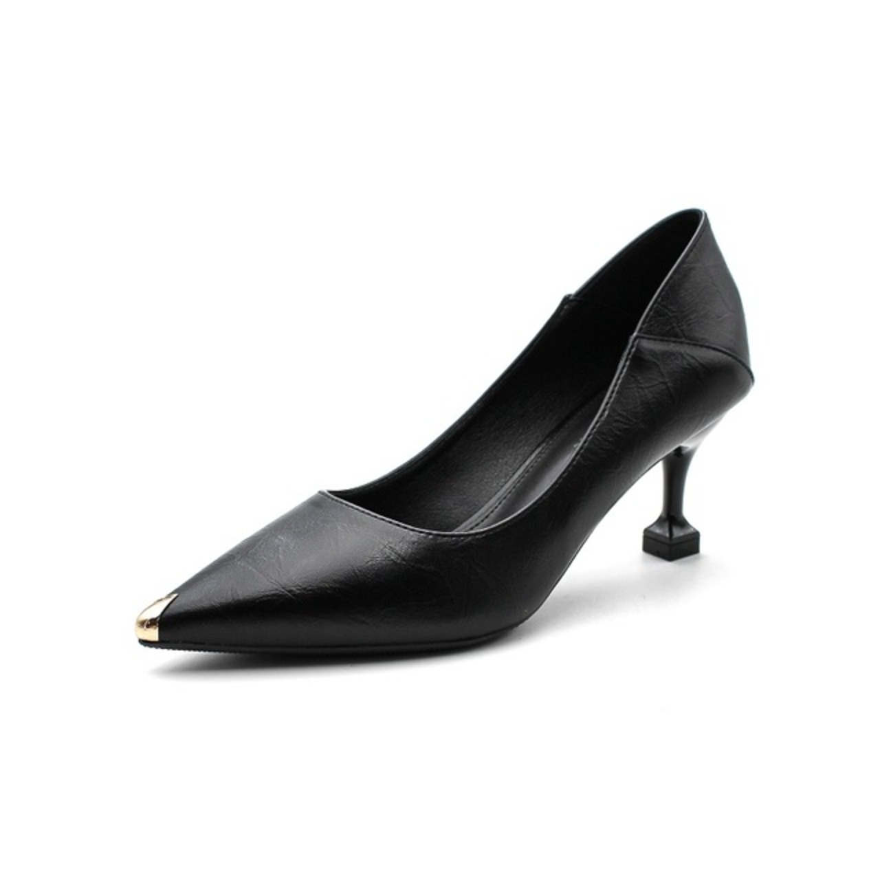 骨格ウェーブ ハイヒール スティレットパンプス