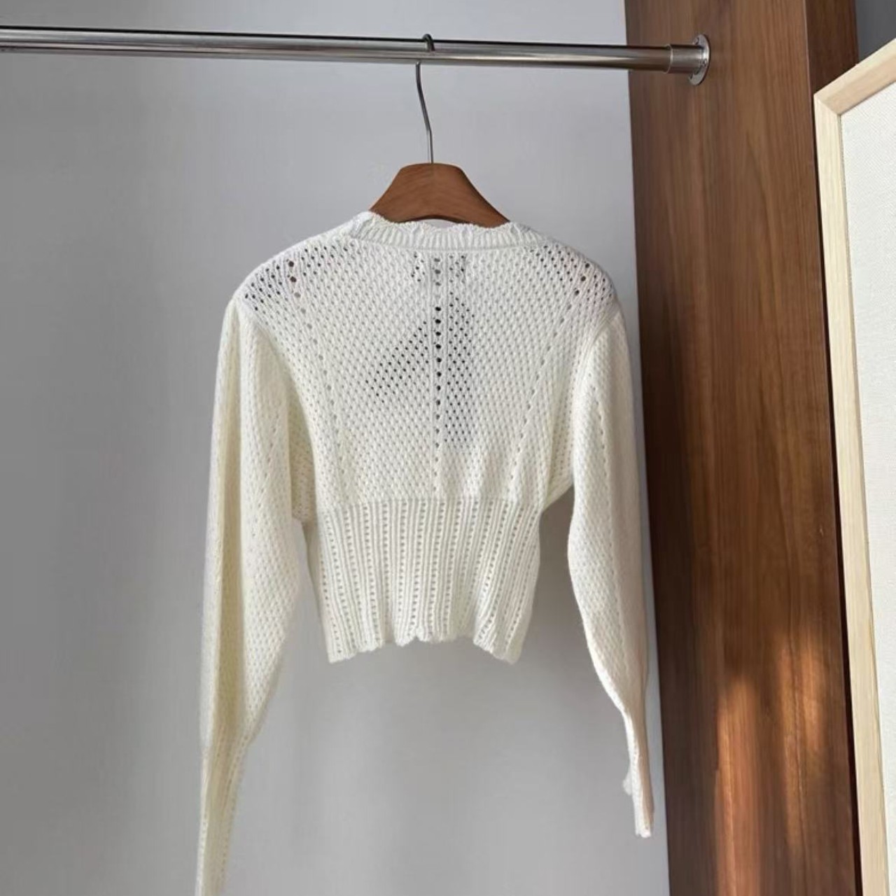 骨格ウェーブ ショート丈アウターカーディガン