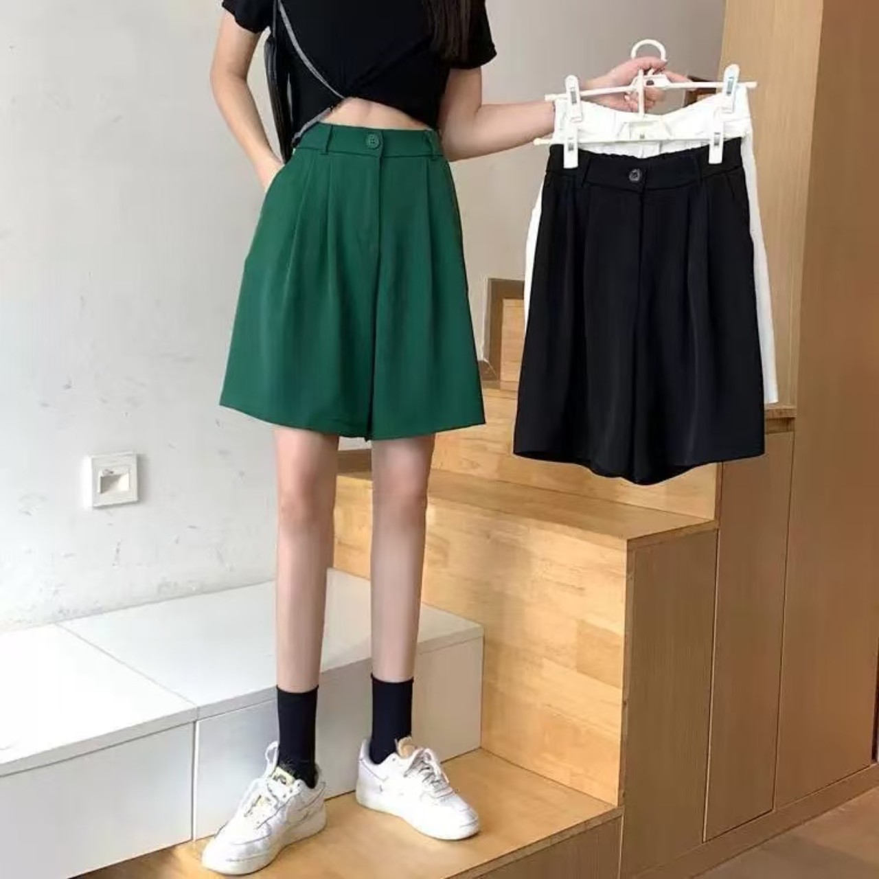 骨格ウェーブ服カラーショートパンツ