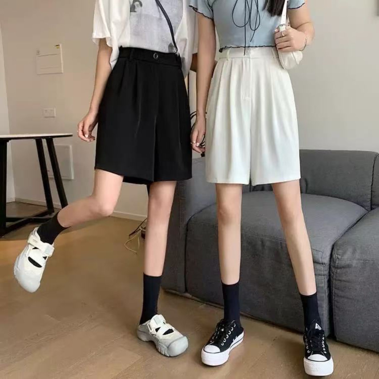 骨格ウェーブ服カラーショートパンツ