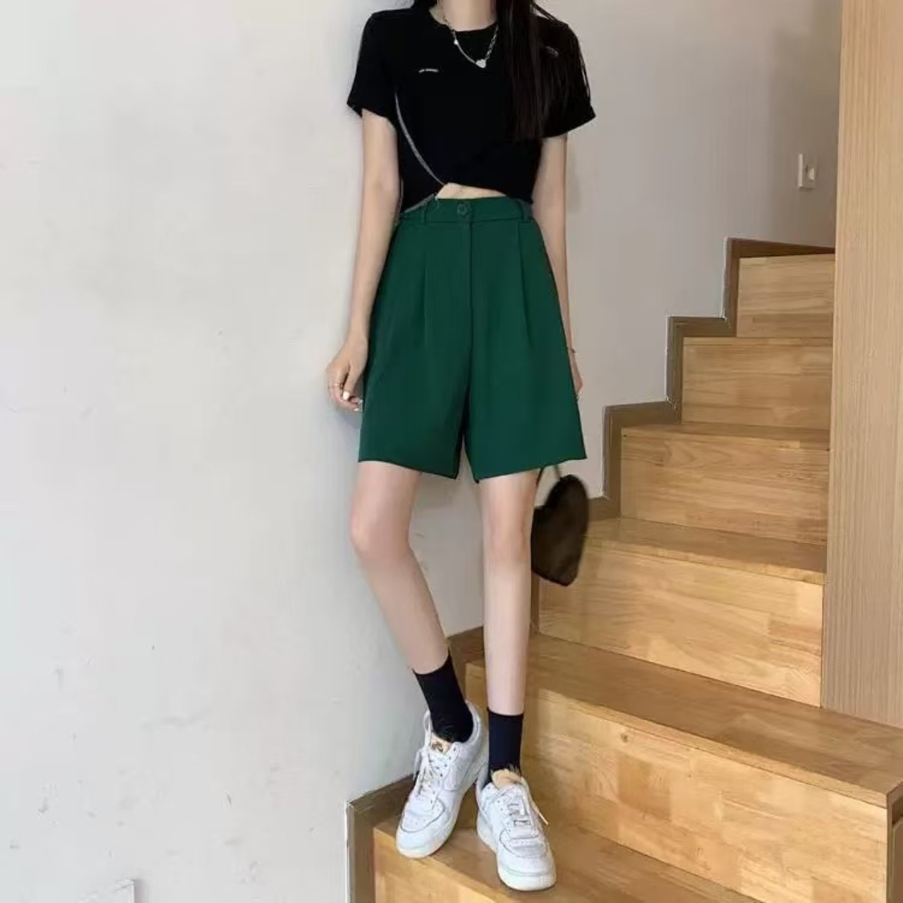 骨格ウェーブ服カラーショートパンツ