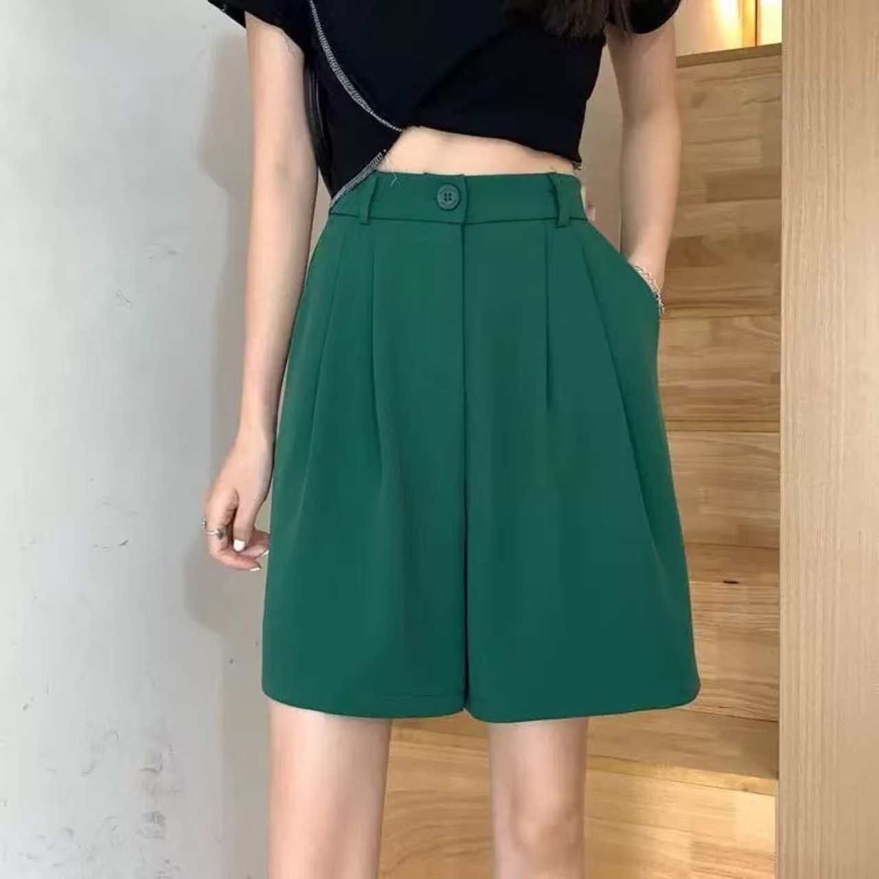 骨格ウェーブ服カラーショートパンツ