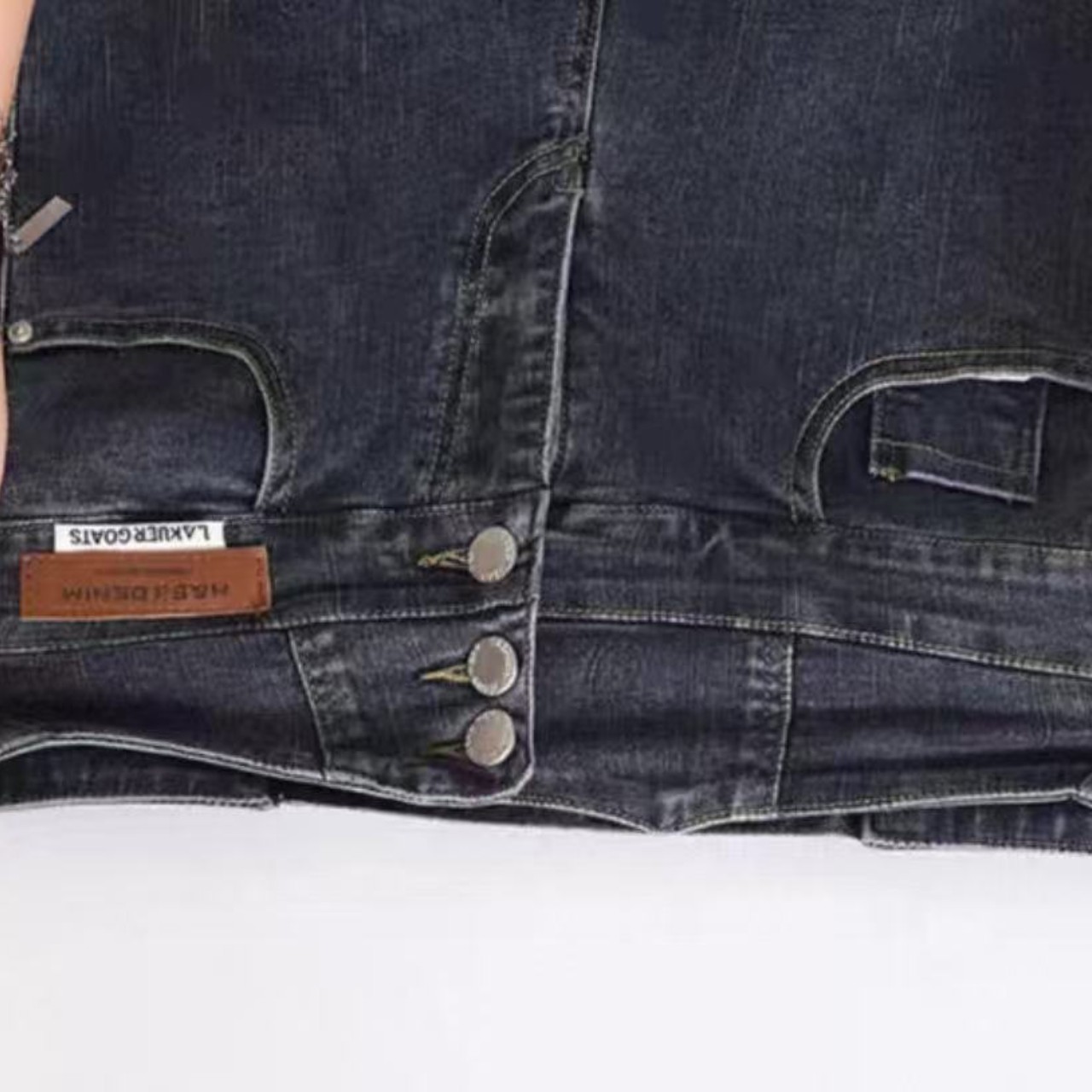 骨格ウェーブ服ハイウエストスキニーパンツ