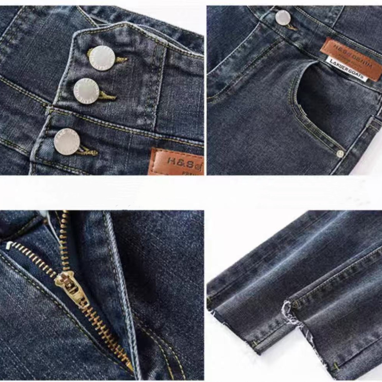 骨格ウェーブ服ハイウエストスキニーパンツ