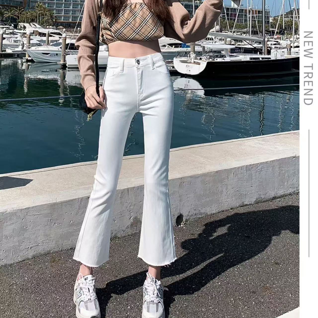 骨格ウェーブ服ハイウエストレトロフレアパンツ