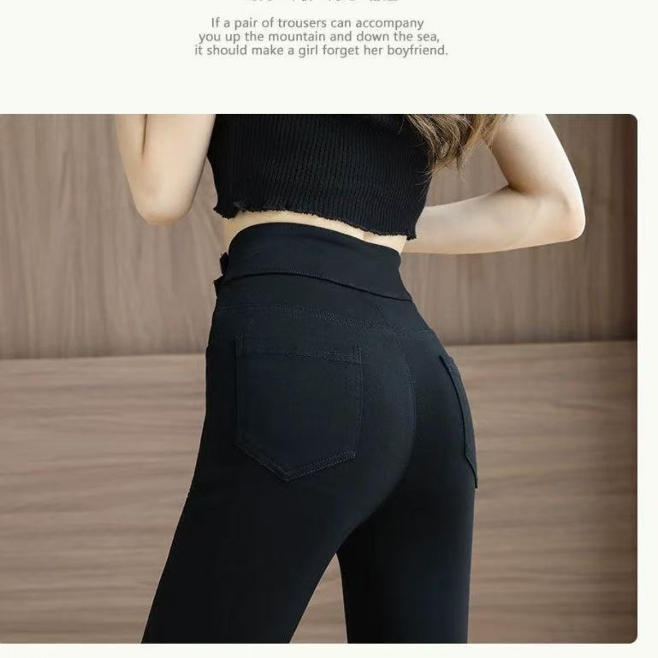 骨格ウェーブ服ハイウエスト定番フレアパンツ