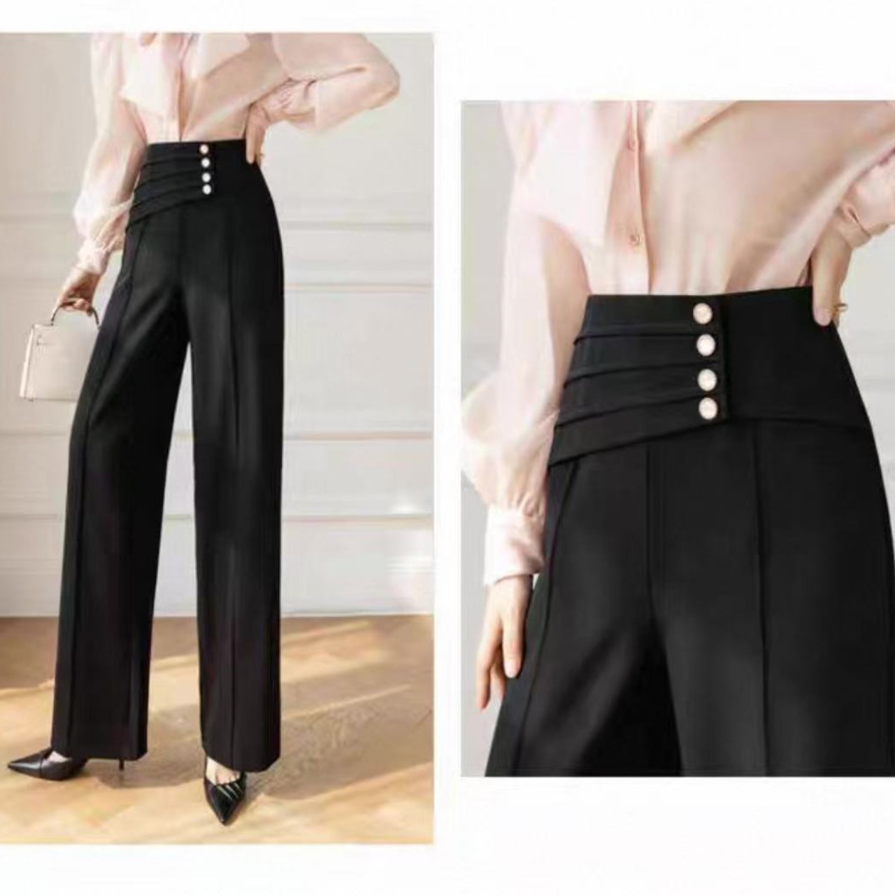 骨格ウェーブハイウエストマリンフレアパンツ