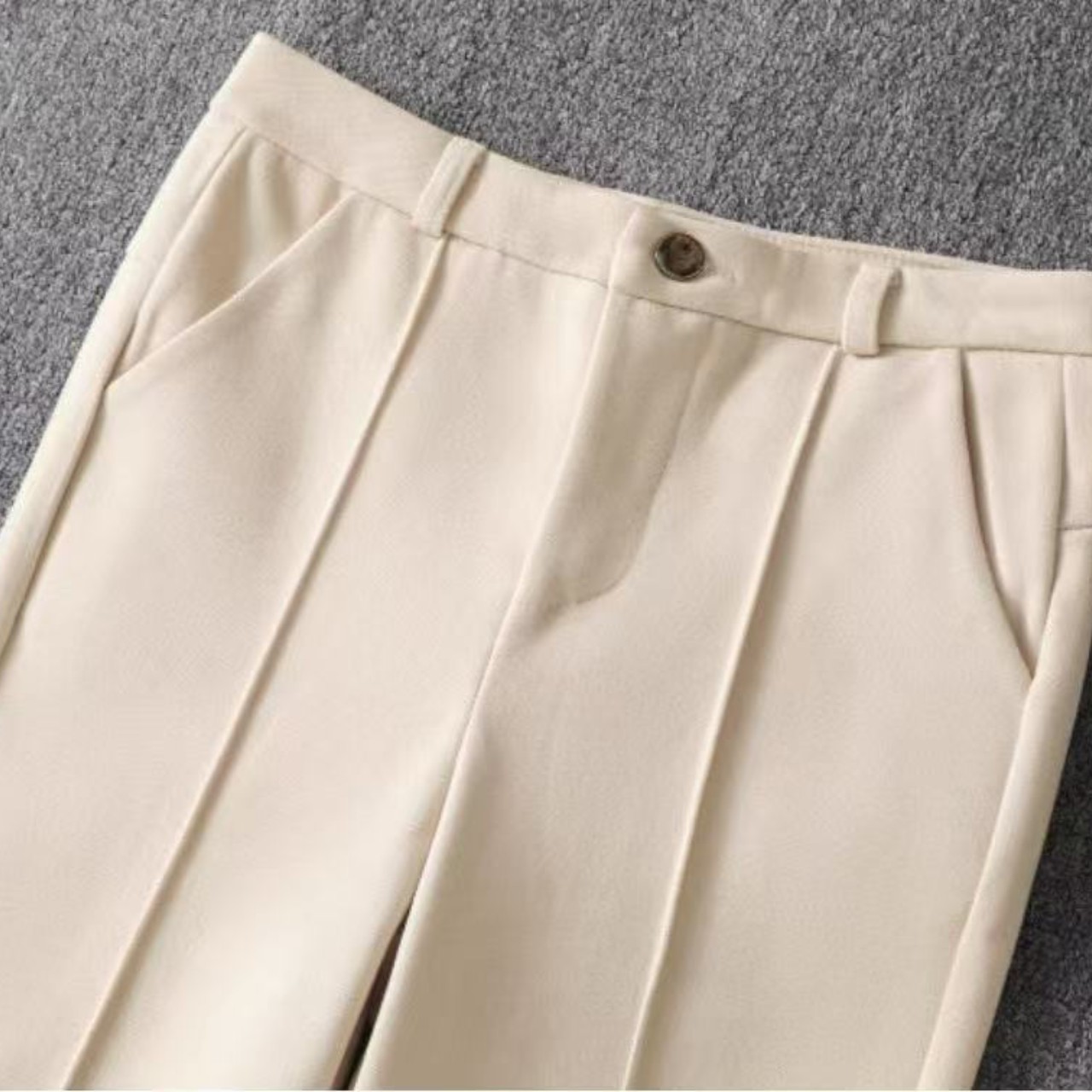 骨格ウェーブ服ハイウエストフロントフレアパンツ