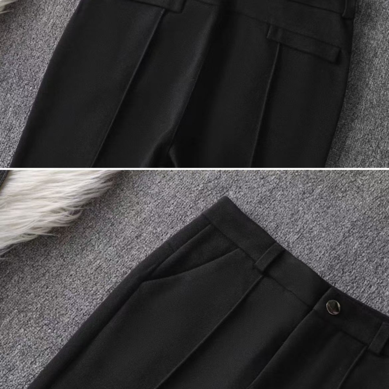 骨格ウェーブ服ハイウエストフロントフレアパンツ