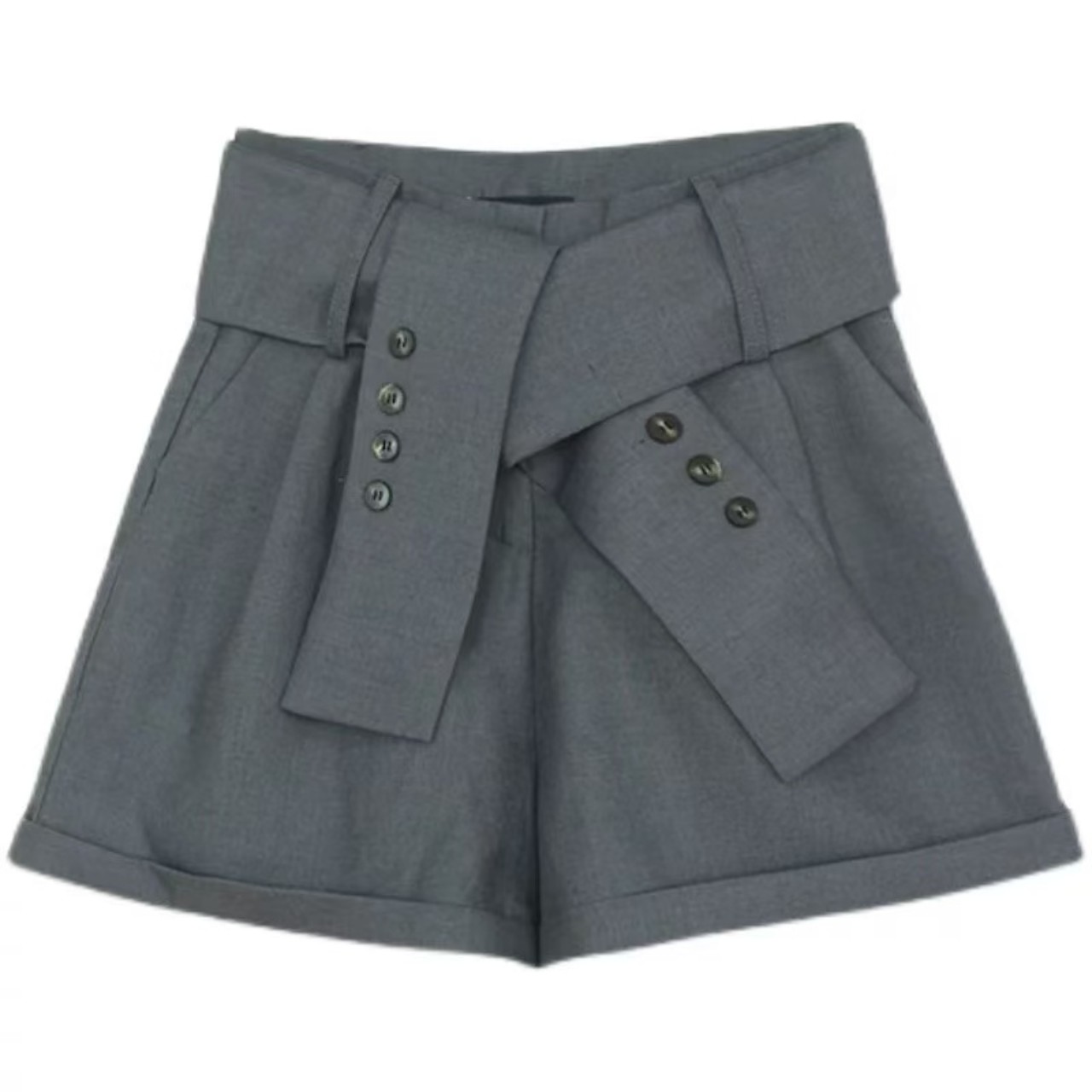 骨格ウェーブ絞りハイウエストパンツ