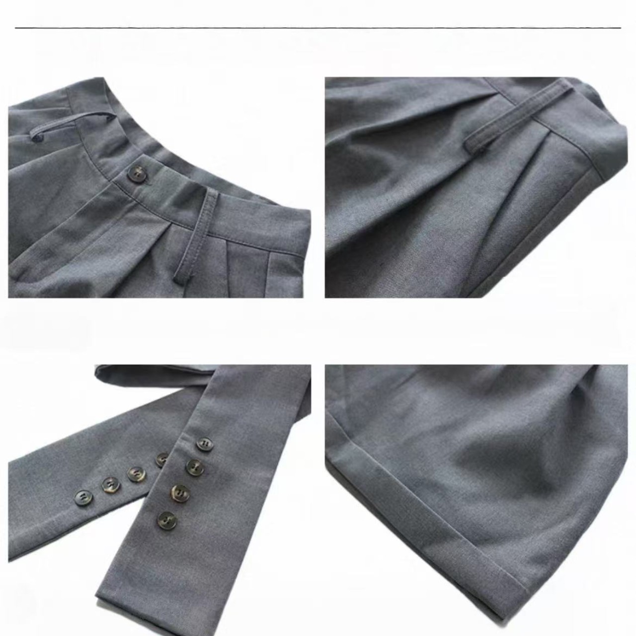 骨格ウェーブ絞りハイウエストパンツ