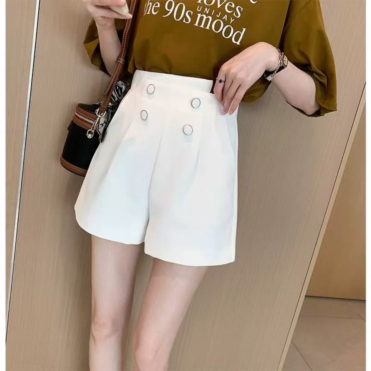 骨格ウェーブハイウエストマリンショートパンツ