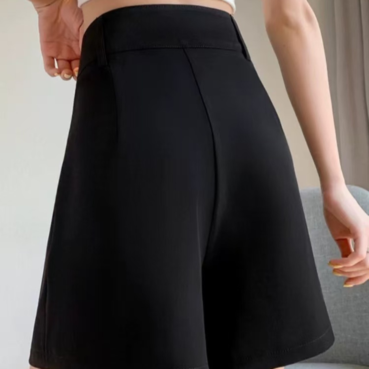 骨格ウェーブ服ハイウエストショートパンツ