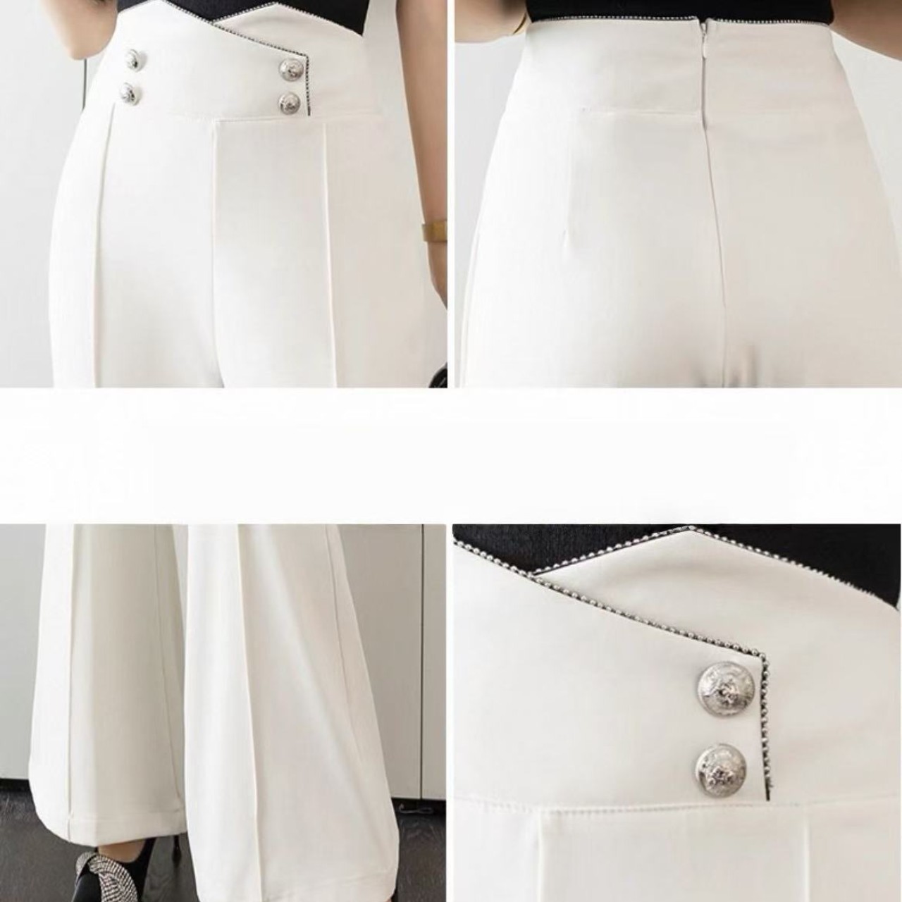 骨格ウェーブ服ハイウエストマリンフレアパンツ