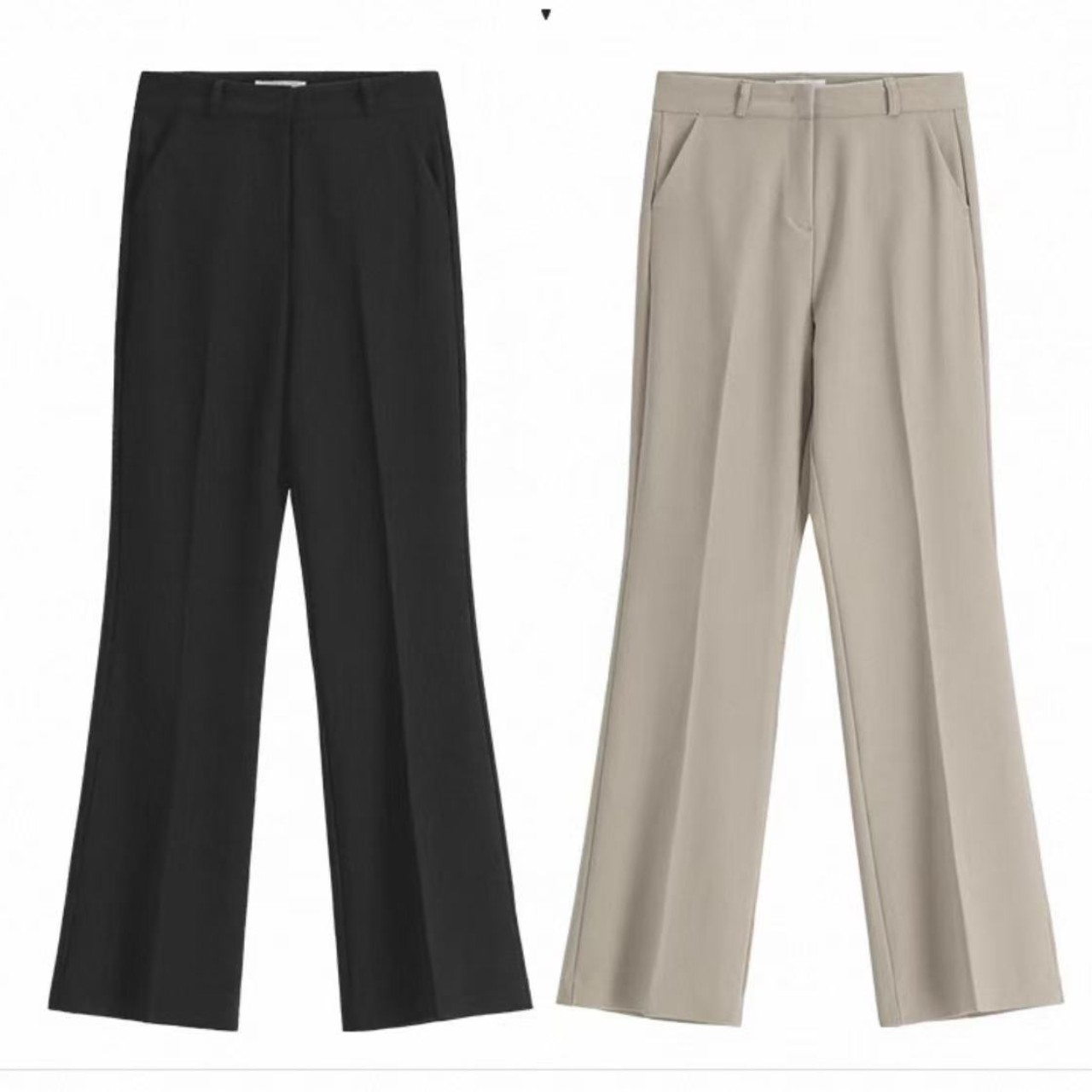 骨格ウェーブ服ハイウエストフレアパンツ