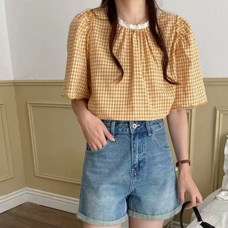 骨格ウェーブデニムショートパンツ