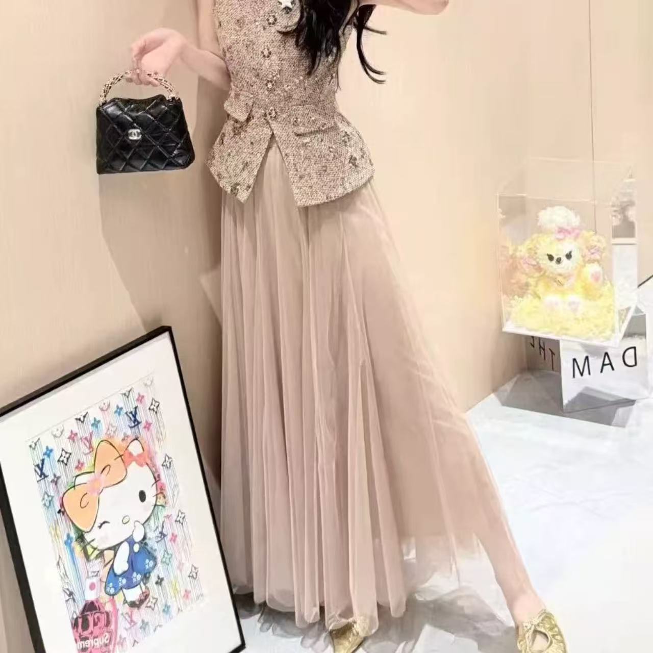 骨格ウェーブ チュールスカート Aライン レディース レース  着回し