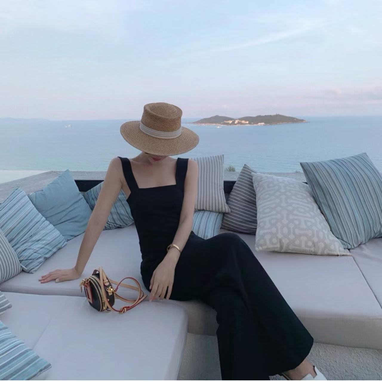 骨格脚長見え◎ 落ち感あるワイドスラックス風オールインワン