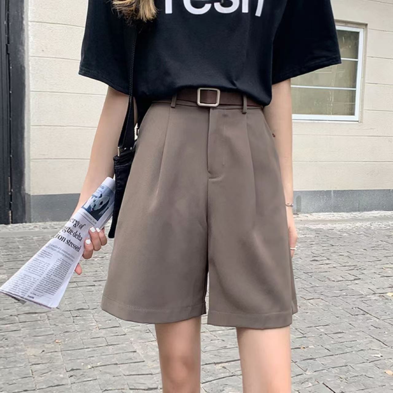 骨格ウェーブハイウエストハーフパンツ