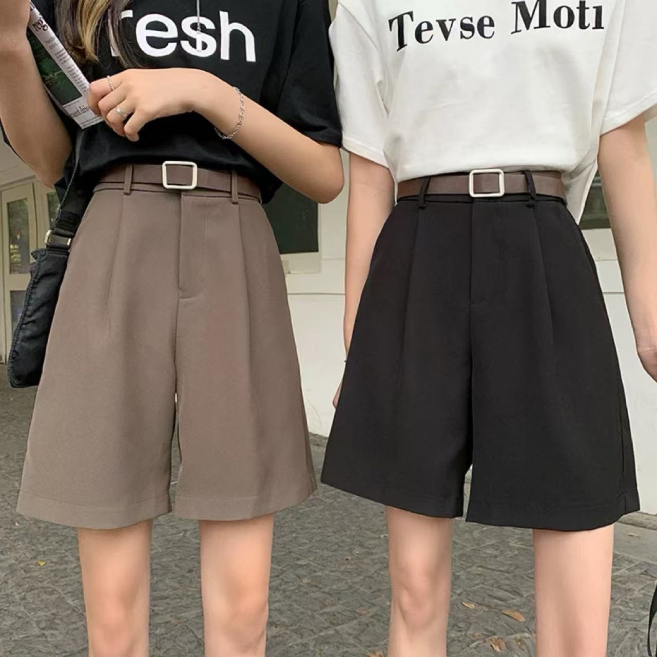 骨格ウェーブハイウエストハーフパンツ