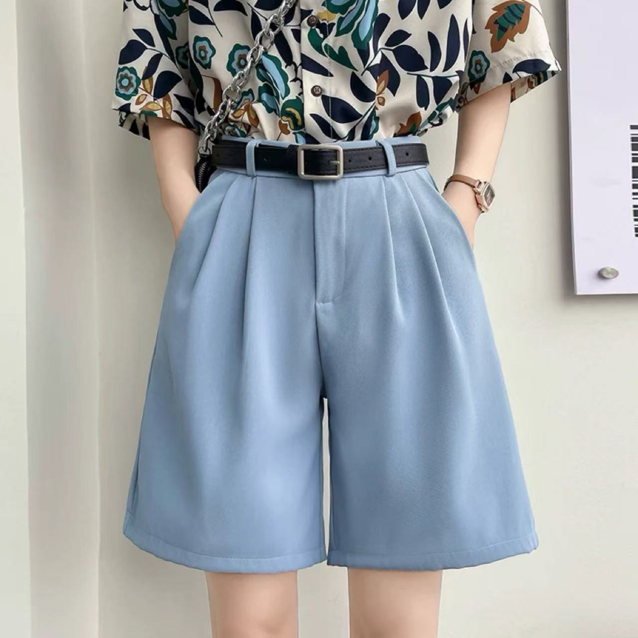 骨格ウェーブリラックスフィットハーフパンツ