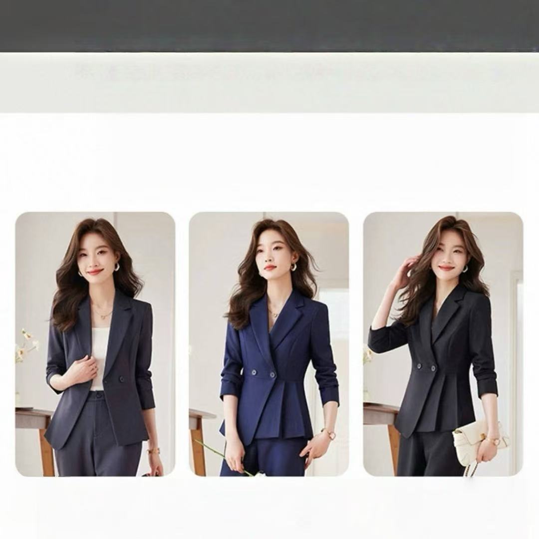 骨格ウェーブ ペプラムジャケットパンツスーツ