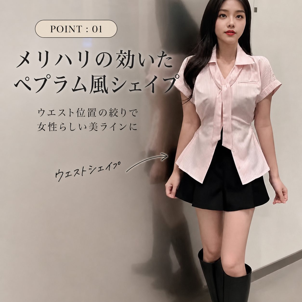 POINT:01 ウエストシェイプの美シルエット