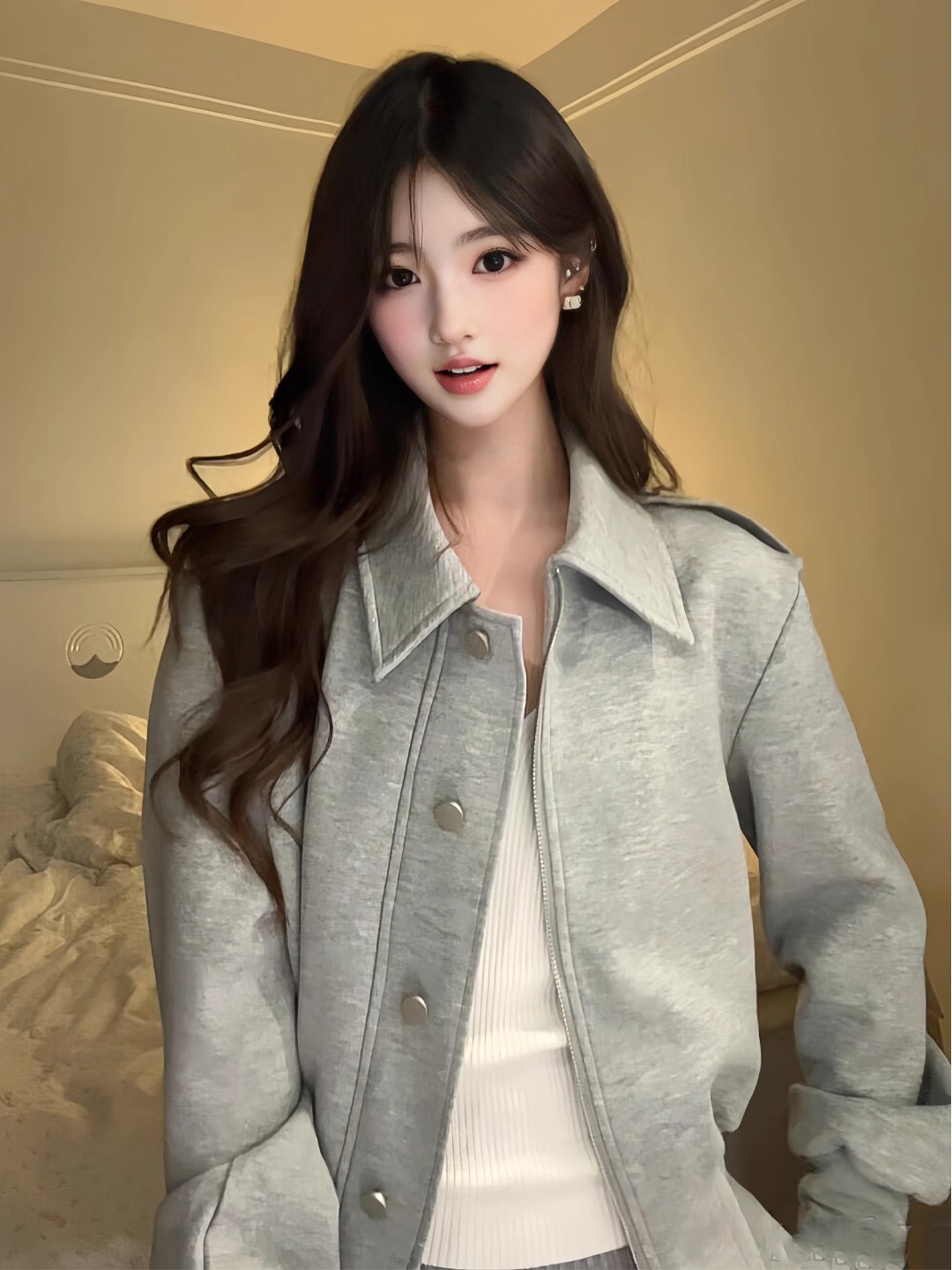 骨格ウェーブ すっきり美人 襟付きフォルムジャケット