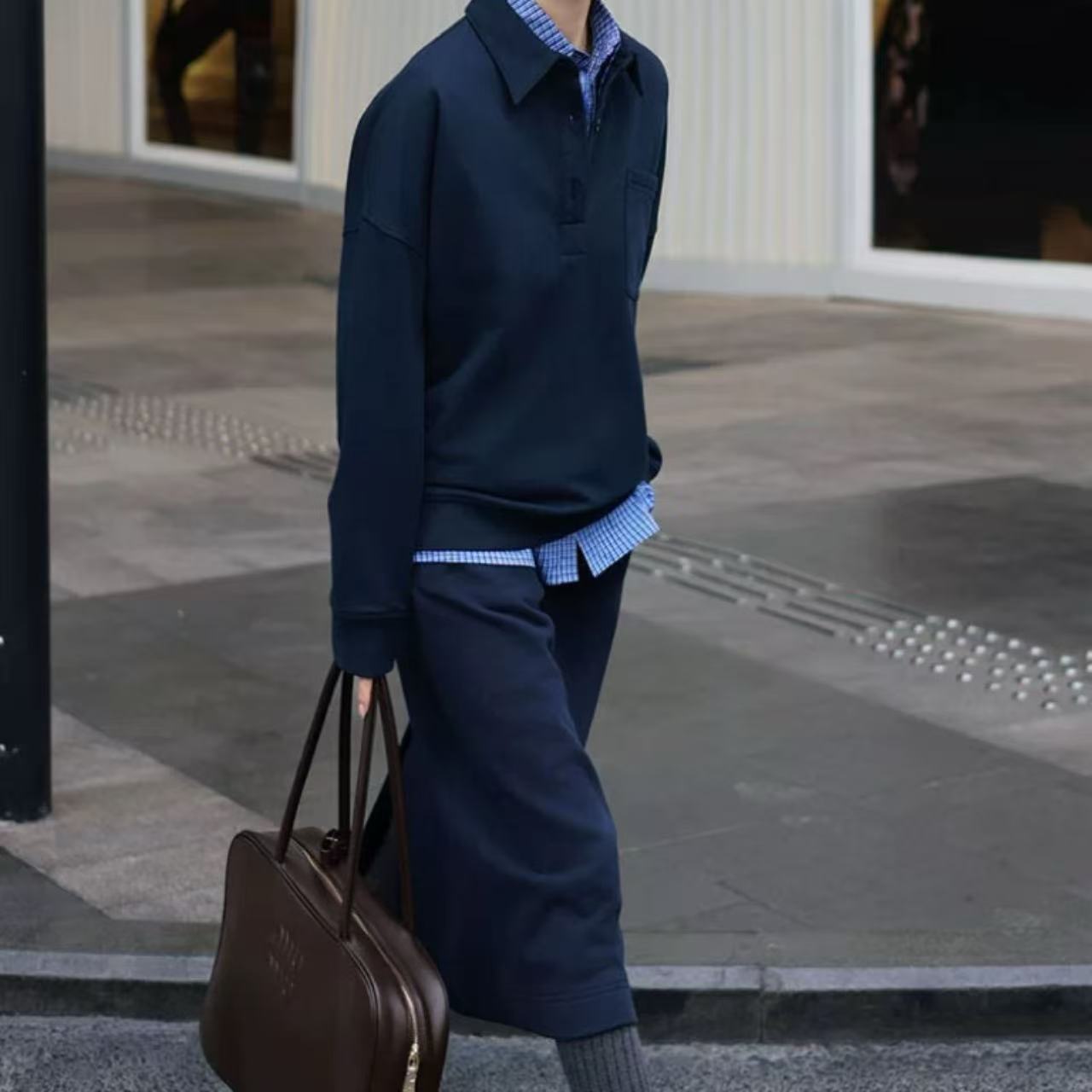 骨格ウェーブ スポーツカジュアル スウェットシャツ＆スカート セットアップ 