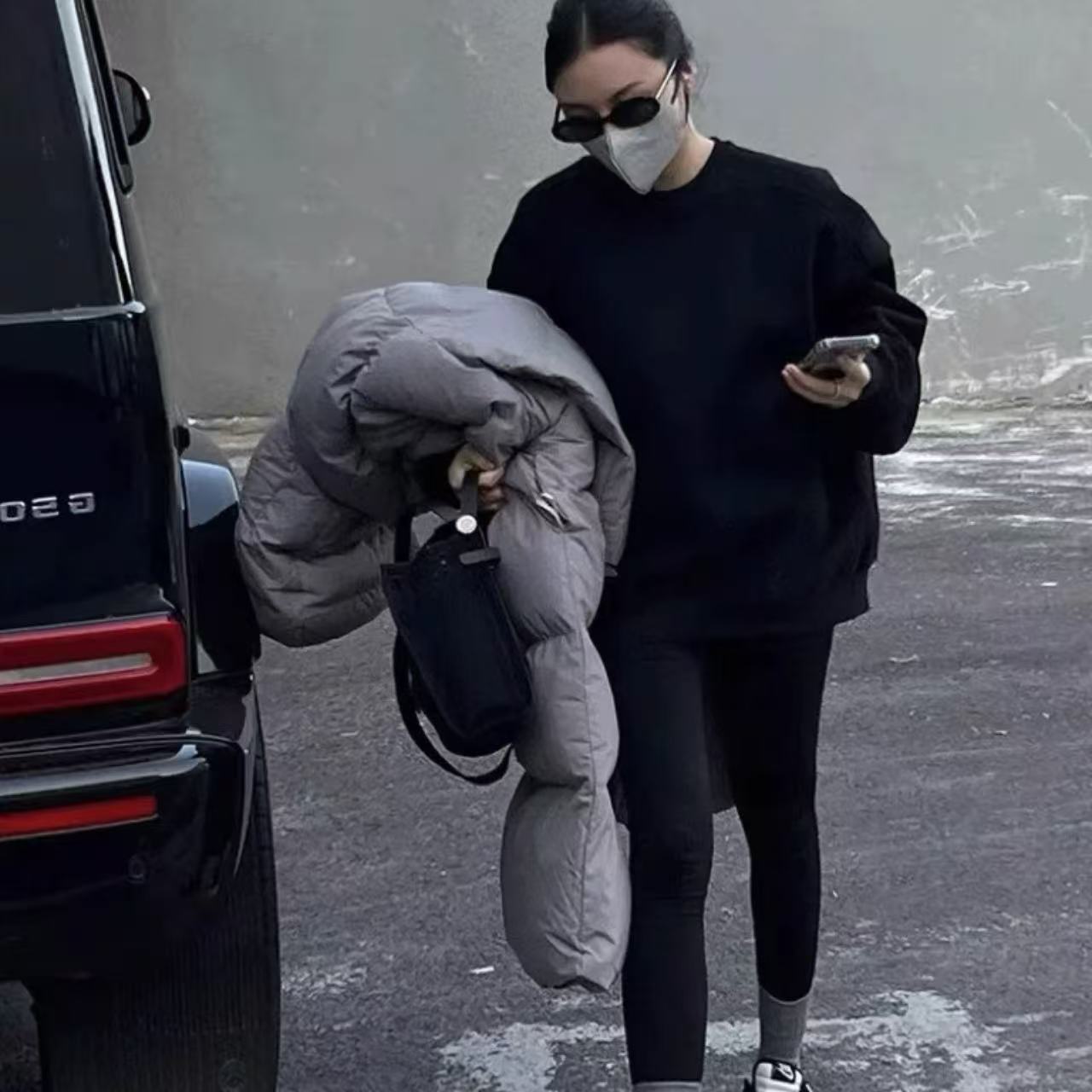 骨格ウェーブ アメリカンレトロ オーバーサイズ  クルーネックスウェットシャツ