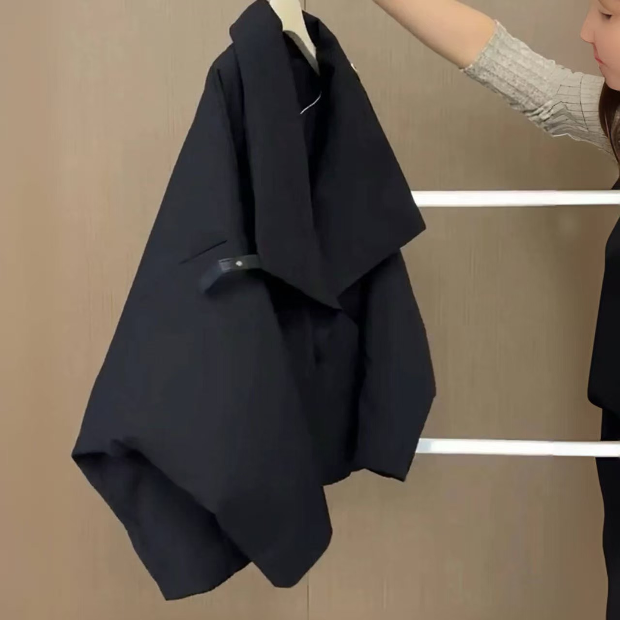 骨格ウェーブ ダウン入りコットンコート