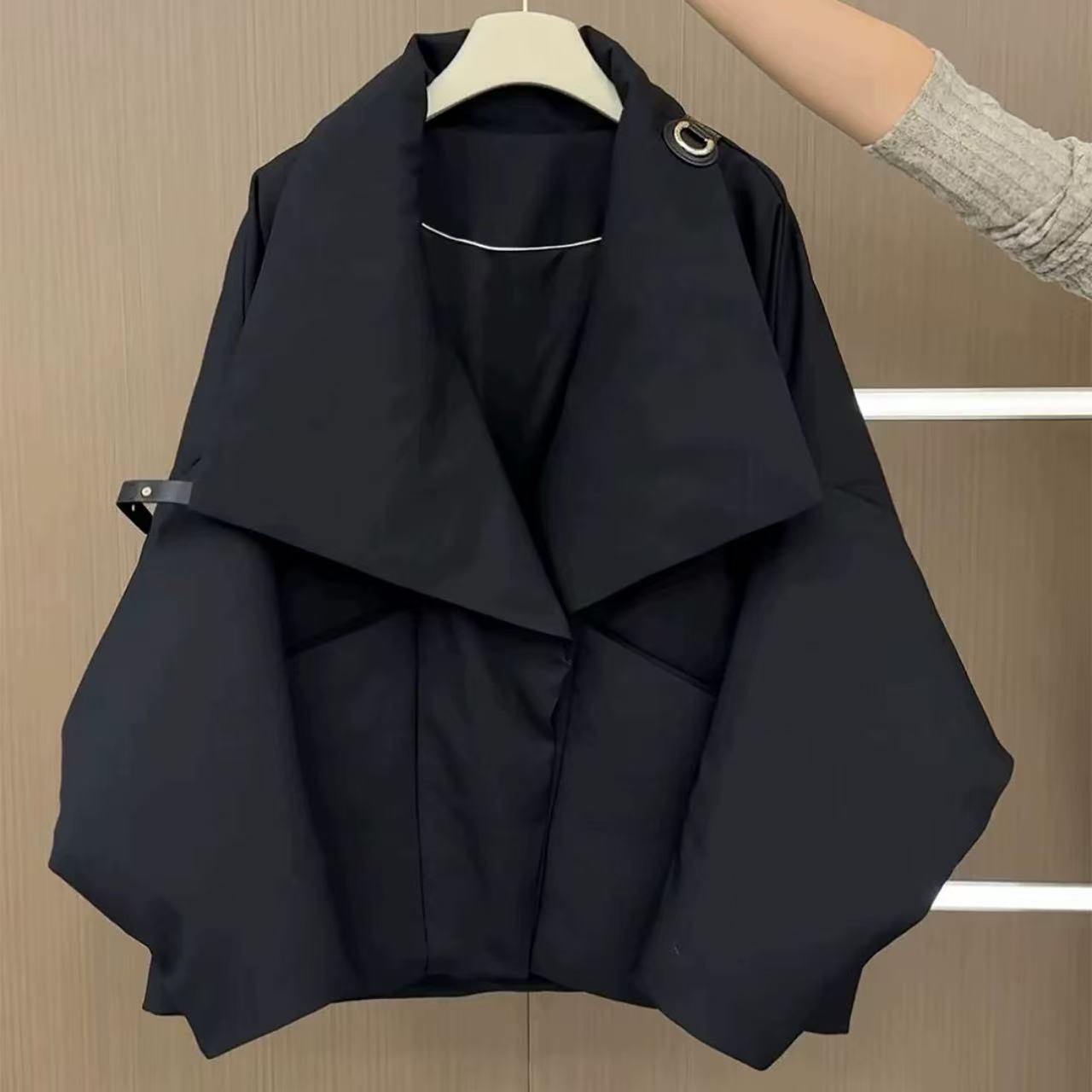 骨格ウェーブ ダウン入りコットンコート