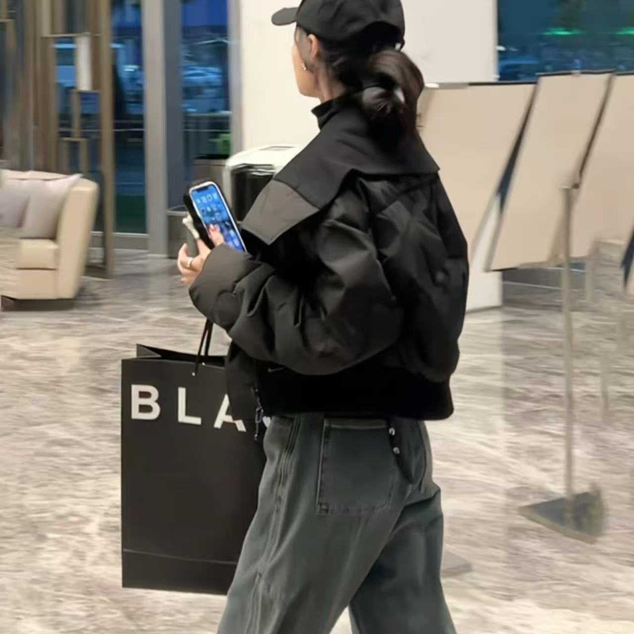 骨格ウェーブ 韓国風 ダウンコットン ショート丈 カジュアルコート 