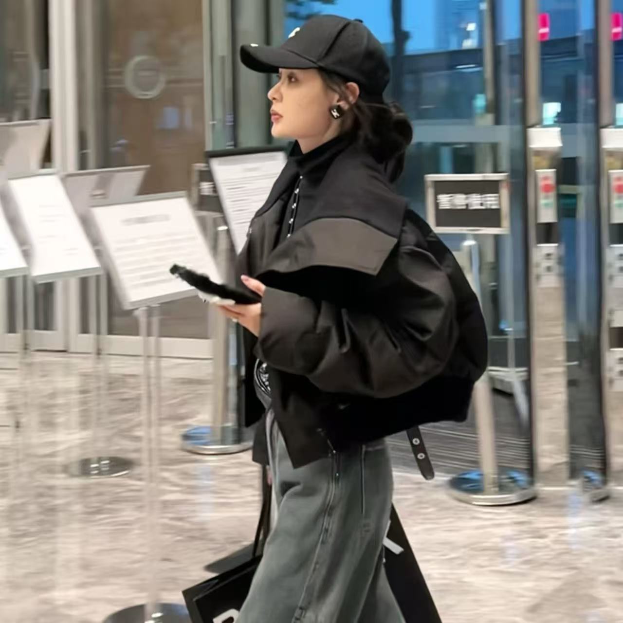 骨格ウェーブ 韓国風 ダウンコットン ショート丈 カジュアルコート 