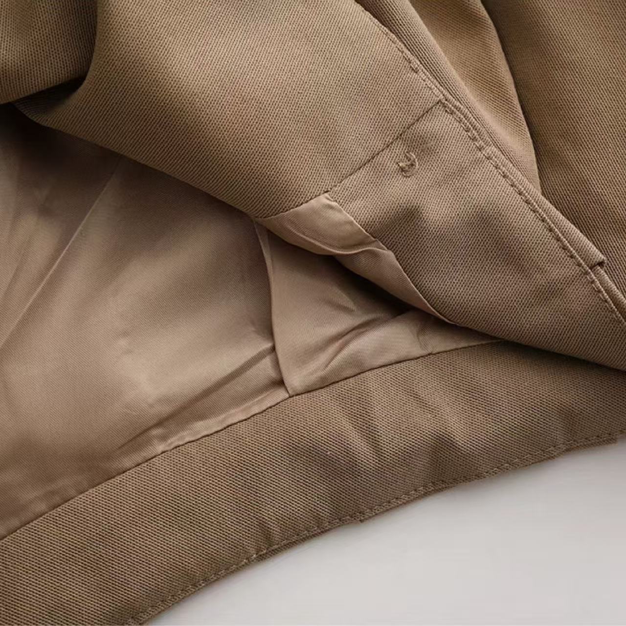 骨格ウェーブ レトロ ダブルブレストショートトレンチコート 