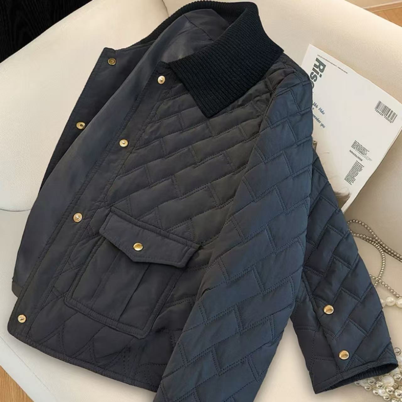 骨格ウェーブ トレンド カジュアル 中綿コート 