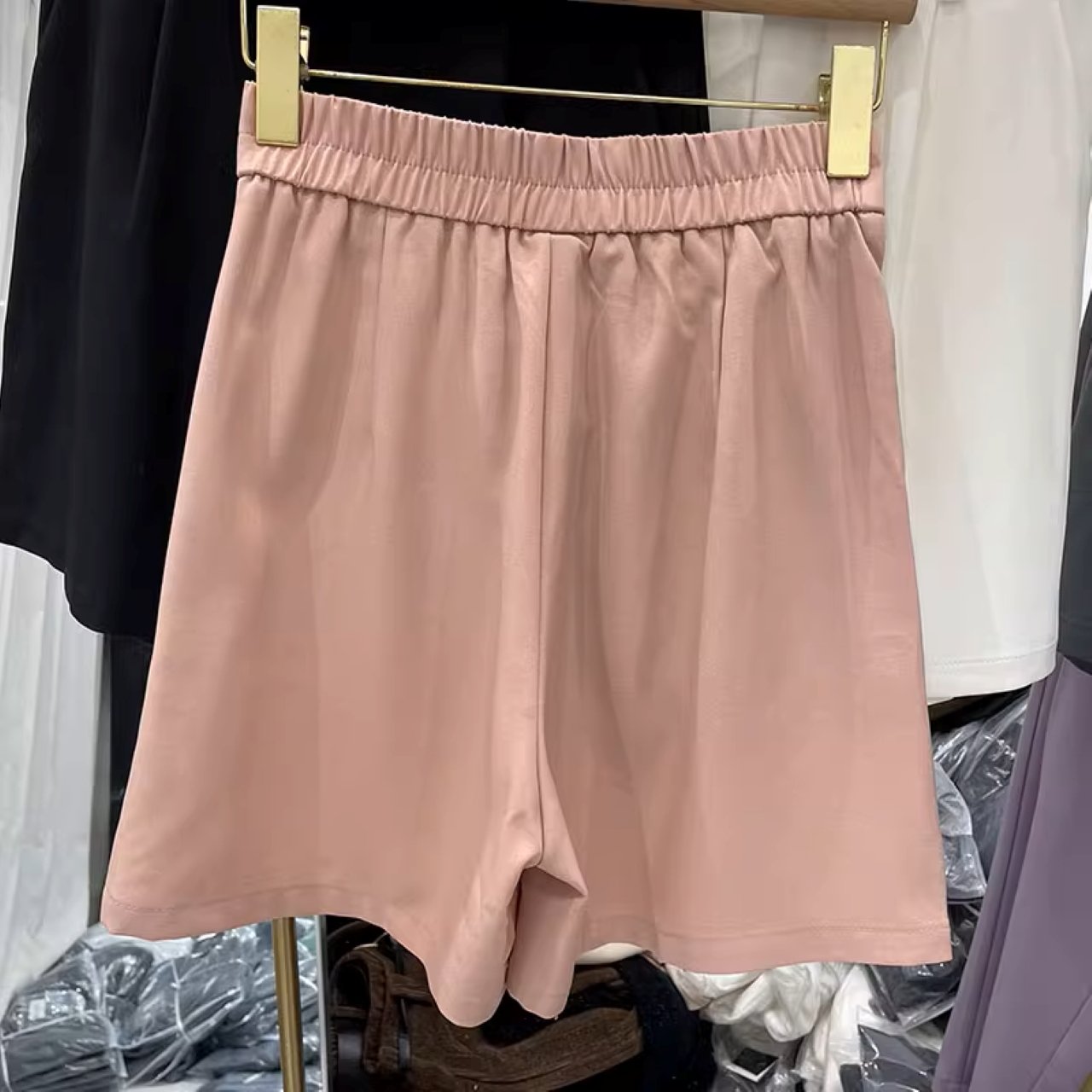 骨格ウェーブ ハイウエスト ワイドレッグパンツ