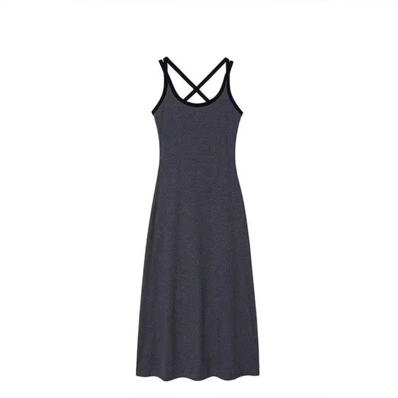 骨格ウェーブ バイカラー スリム Aラインワンピース