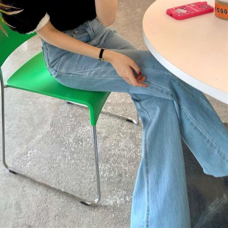 骨格ウェーブ 重心アップ 美脚ハイウエストフレアデニム
