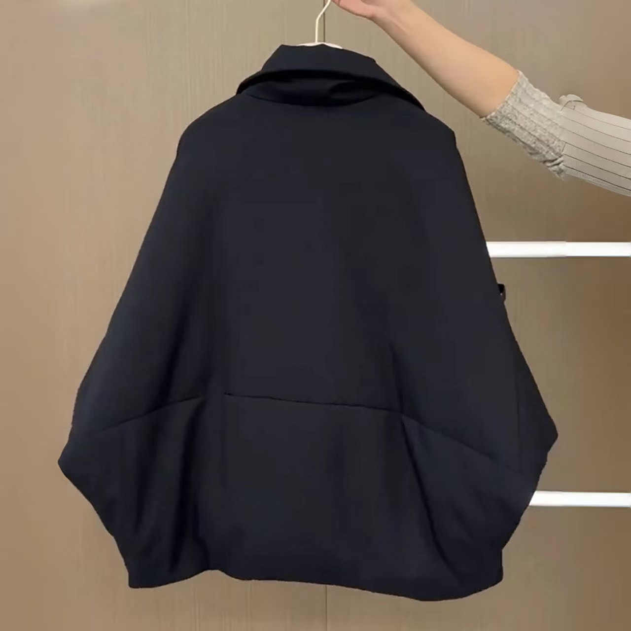 骨格ウェーブ ダウン入りコットンコート