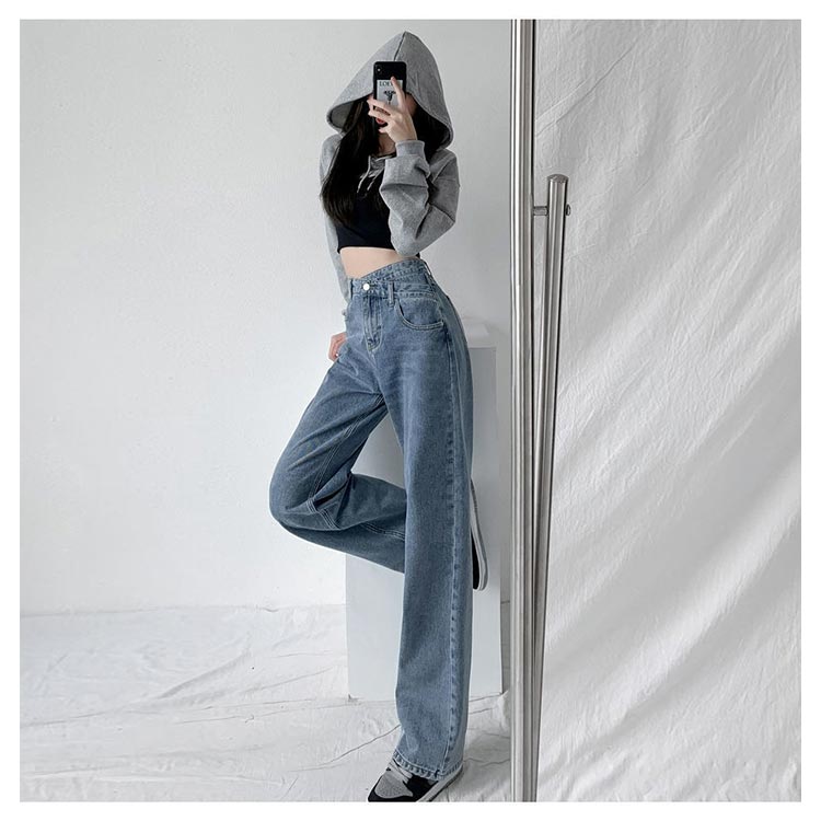 骨格ウェーブ クロスウエスト 着痩せ効果 デニムパンツ