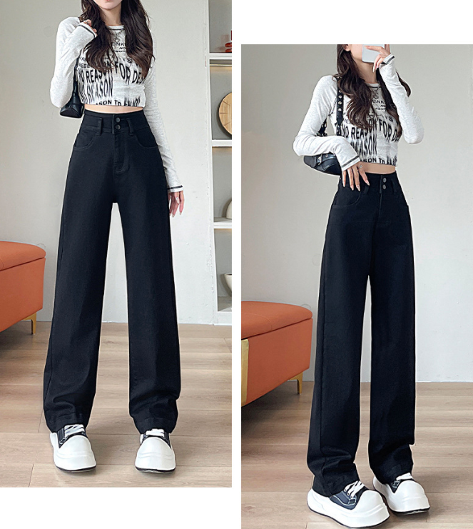 骨格ウェーブ くびれ強調＆脚長メイク ハイウエストストレッチワイドデニム