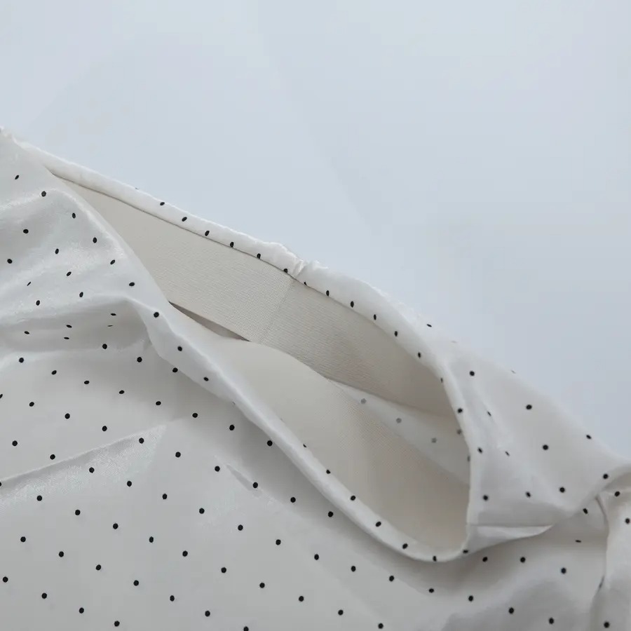 骨格ウェーブ 流れる曲線美 ドットサテン ロングマーメイドスカート