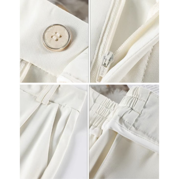 骨格ウェーブ 曲線美 スカラップハイウエスト とろみワイドパンツ